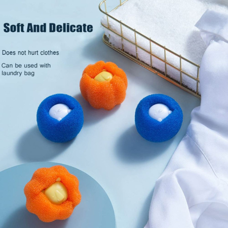 Set 4 bile pentru masina de spalat indepartare par animale de companie Albastru Portocaliu cu diametru 5 cm – IoArtify.ro [5]