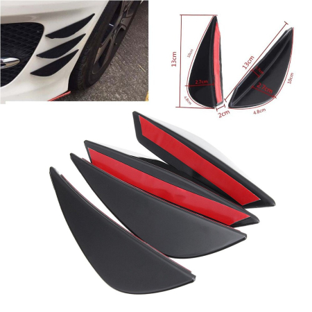 Set 4 Aripioare Ornamentale Bara Tuning Neagră – Montaj cu Bandă Adezivă [3]