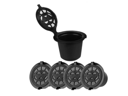 Articole pentru Casa - Set 5 Capsule Reutilizabile Eco, Inox & Plastic, Compatibile Nespresso – Economisește și Protejează Mediul!
