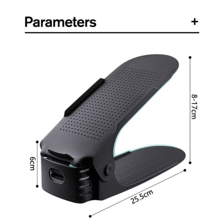 Set 5 Organizatoare Antiderapante si Ajustabile pentru Depozitare Incaltamine din Plastic 62551117 cm Negru – IoArtify.ro [5]