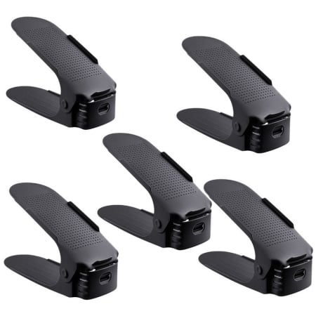 Pachete Promoționale - Set 5 Organizatoare Antiderapante si Ajustabile pentru Depozitare Incaltamine din Plastic 62551117 cm Negru – IoArtify.ro