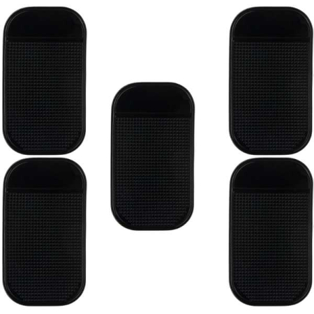 Organizatoare auto - Set 5 Suporti Auto Antiderapanti din Silicon Cauciucat si Lipios pentru Chei sau Obiecte Mici 13 x 7 cm Negru – IoArtify.ro