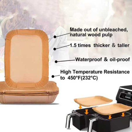 Set 50 Hartii de Copt pentru Airfryer cu Corp Dublu Forma Dreptunghiular 40 g/m² 14 x 22 cm – IoArtify.ro [3]