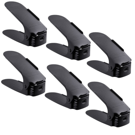 Hobby & Timp Liber - Set 6 Suporti Antiderapanti si Ajustabili pentru Depozitare o Pereche de Incaltaminte PP 62551117 cm Negru – IoArtify.ro