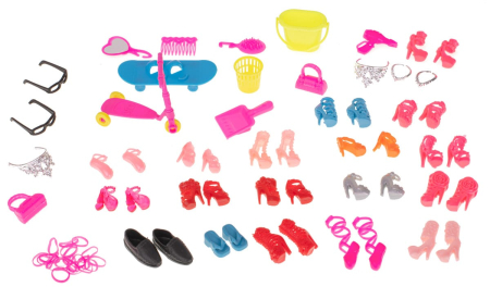 Set 85 haine si accesorii pentru papusi 3 ani plus multicolor cu piese variate si materiale rezistente – IoArtify.ro [2]