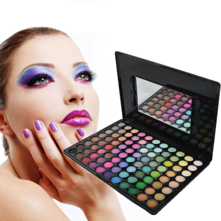 Îngrijire Personală - Set 88 de culori machiaj de inalta calitate finisaj mat si lucios in cutie eleganta cu oglinda culoare neagra – IoArtify.ro