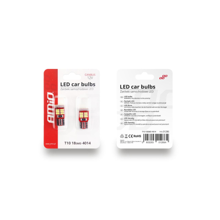 Set Becuri LED CANBUS T10e W5W 18 SMD Alb 12V pentru Off-Road și Competiții Auto [1]