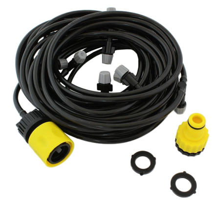 Accesorii pentru grădină - Set cortina de vapori pentru racorire terasa cu 11 aspersoare model XXL lungime 10 metri - IoArtify.ro