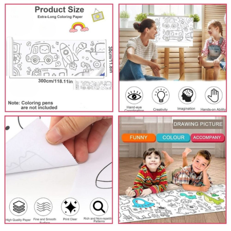 Set Creativ pentru copii Rola de Hartie Auto-Adeziva cu Model Masini si 36 Pixuri Parfumate cu Gel si Sclipici – IoArtify.ro [1]