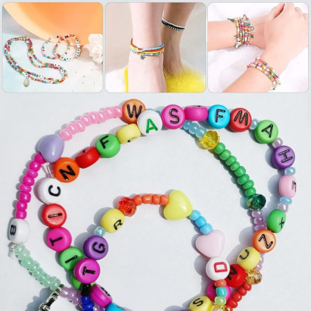 Set creativ pentru copii cu 3000 piese, bijuterii colorate și activități educative pentru cei mici! [6]