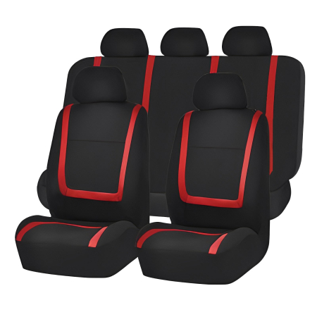 Accesorii Interior - Set Huse Scaun Auto Universale 9 Piese, Design Red Line Roșu – Protecție și Eleganță pentru Mașina Ta