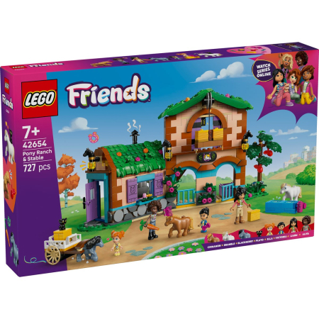JOCURI SI JUCARII - Lego Friends Ferma si Grajd pentru Ponei 42654 set constructie 499 piese - IoArtify.ro