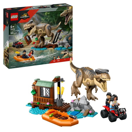 JOCURI SI JUCARII - Lego Jurassic World Renasterea Evadare pe Rau din Calea unui T Rex 76975 set 335 piese - IoArtify.ro