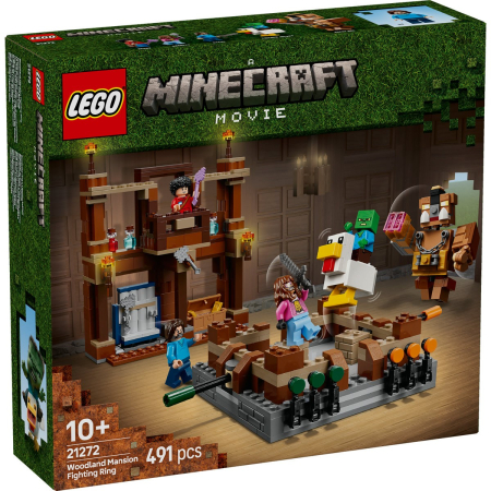 Seturi de constructie si cuburi - Lego Minecraft Ring de Lupta la Conacul din Padure 21272 set 285 piese - IoArtify.ro