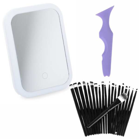 Pachete Promoționale - Set Make-up din 22 Piese Oglinda cu LED si Incarcare USB – IoArtify.ro