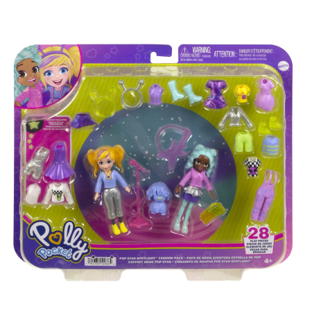JOCURI SI JUCARII - Polly Pocket Set 2 Papusi si Accesorii 28 Piese cu detalii colorate - IoArtify.ro