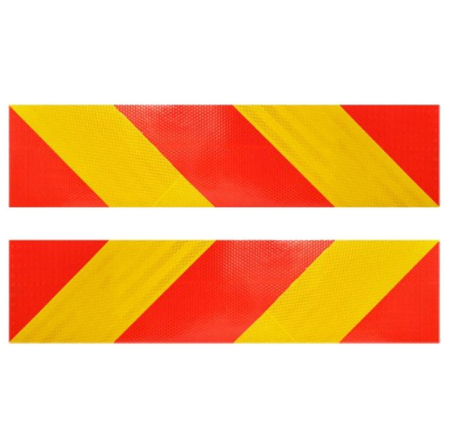 Avertizare & siguranță (Plăci & Stickere) - Set placute reflectorizante pentru camioane VEHICUL SCURT cu dimensiuni standard 500x150 mm - IoArtify.ro
