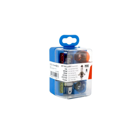 Iluminat Auto - Set rezerva becuri și siguranțe auto H4 - 8 buc, compatibil 12V, 60W, siguranțe 10A/15A/20A