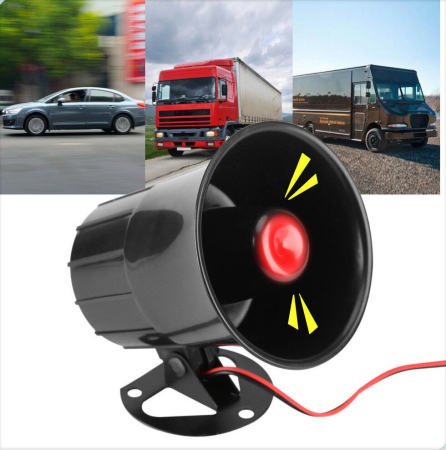 AUTO, MOTO & TRANSPORT - Sirena simpla cu 6 tonuri alimentare 12V semnal sonor puternic - IoArtify.ro