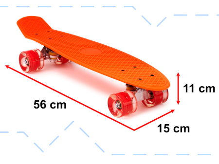Skateboard Penny Board pentru copii cu roti din cauciuc iluminate LED culoare Orange – IoArtify.ro [2]