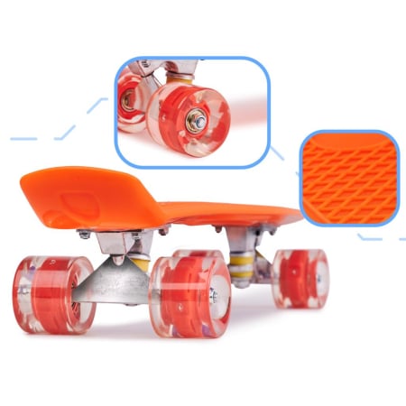Skateboard Penny Board pentru copii cu roți LED din cauciuc, design colorat și sigur pentru peste 3 ani [1]