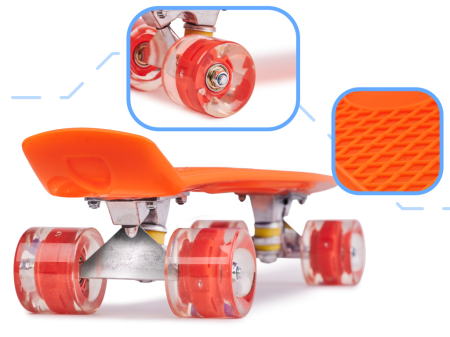 Skateboard Penny Board pentru copii cu roti din cauciuc iluminate LED culoare Orange – IoArtify.ro [1]