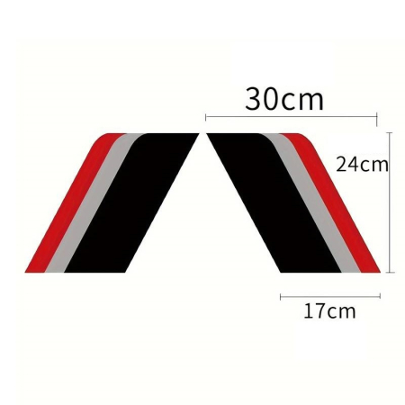 Sticker autoadeziv Tuning "Racing Flag" 30x24x17 cm – Design Negru/Argintiu/Rosu pentru pasionați auto [2]