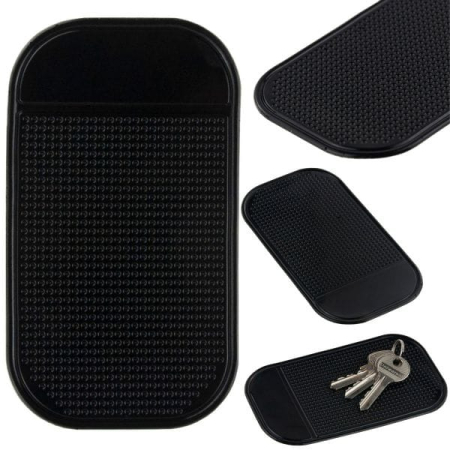 Suport universal din silicon cauciucat antiderapant si lipicios pentru chei sau telefon Negru dimensiuni 13 pe 7 cm – IoArtify.ro [1]