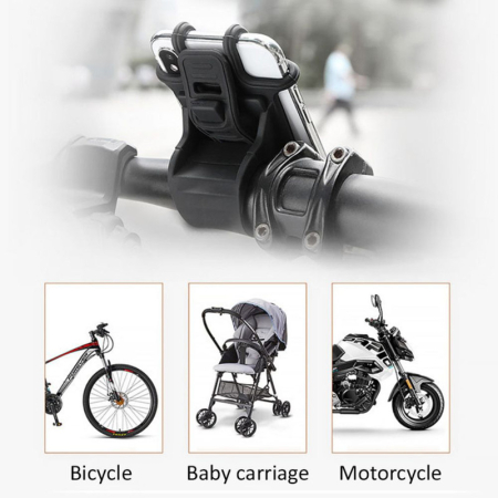 Suport universal din silicon pentru Telefoane cu Display pana la 8 inch flexibil si montaj pe ghidon negru – IoArtify.ro [6]