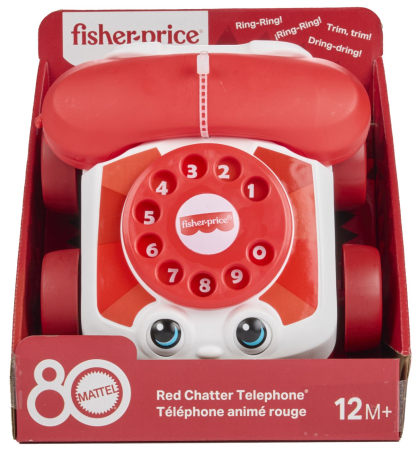 JOCURI SI JUCARII - Fisher Price Telefon Interactiv Rosu cu sunete realiste si butoane tactile - IoArtify.ro