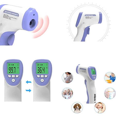 Termometru electronic cu infraroșu, contactless, rapid și precis pentru întreaga familie, afișaj LCD și funcție memorie [3]