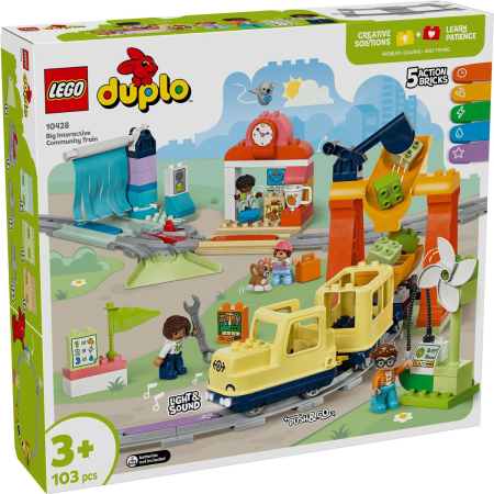 JOCURI SI JUCARII - Lego Duplo Tren Comunitar Interactiv 10428 cu tren funcțional pe baterii - IoArtify.ro