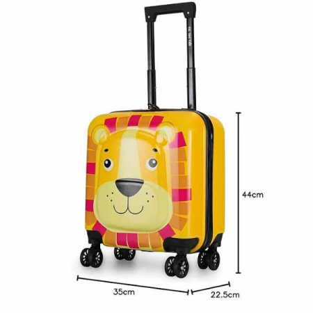 Troler Mercaton pentru Copii Model Leu 3D Policarbonat cu Roti Pivotante 35 x 25 x 45 cm Galben – IoArtify.ro [7]
