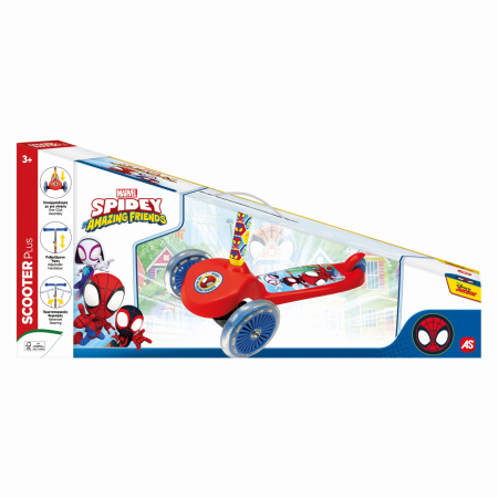 JOCURI SI JUCARII - Trotineta Plus Spidey si Prietenii Extraordinari cu roți cauciuc 12 cm - IoArtify.ro