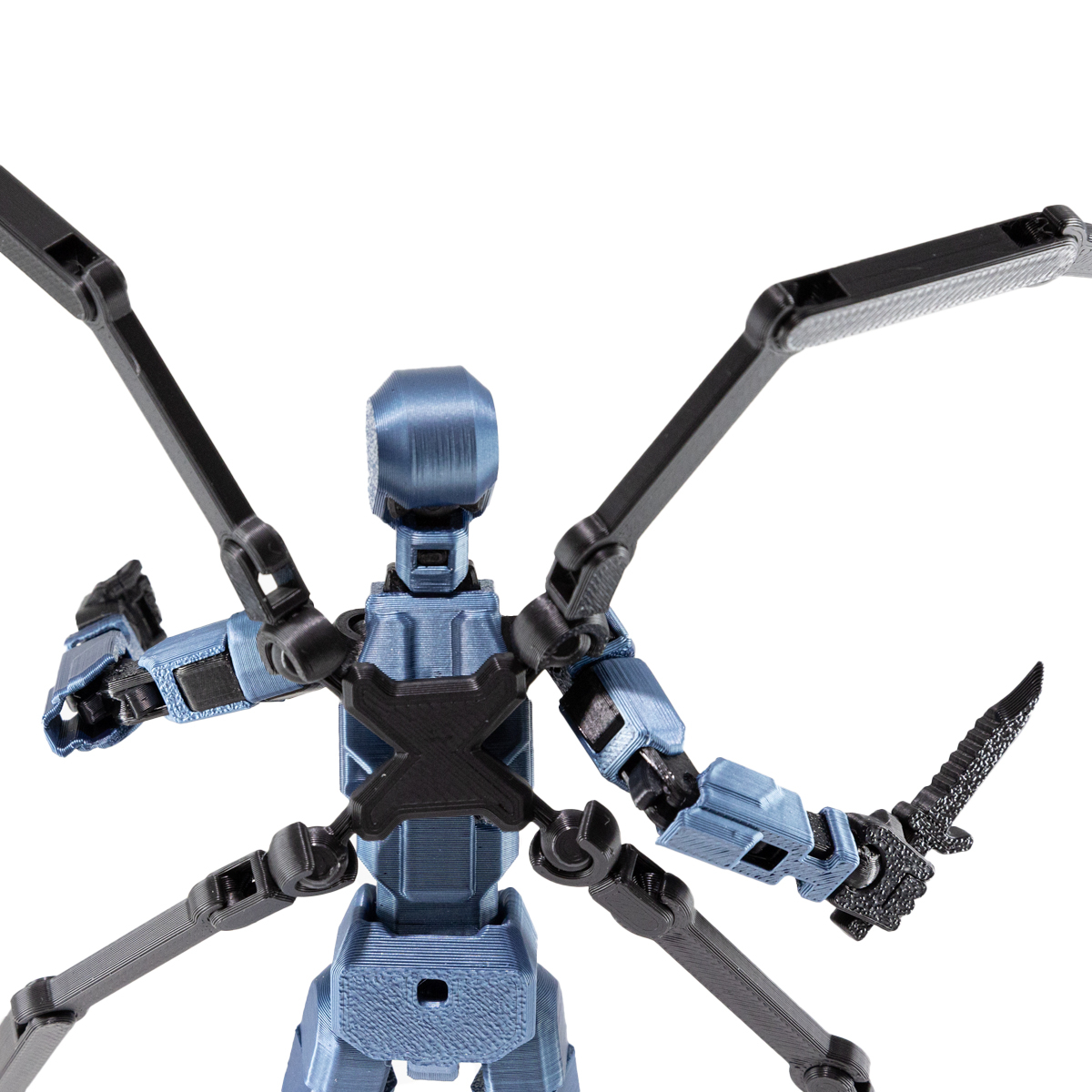 Pachet Deluxe Robot jucarie cu articulatii R13, imprimat 3D, 16, 5cm, complet asamblat - Cobalt Albastru Metalizat + CADOU [3]