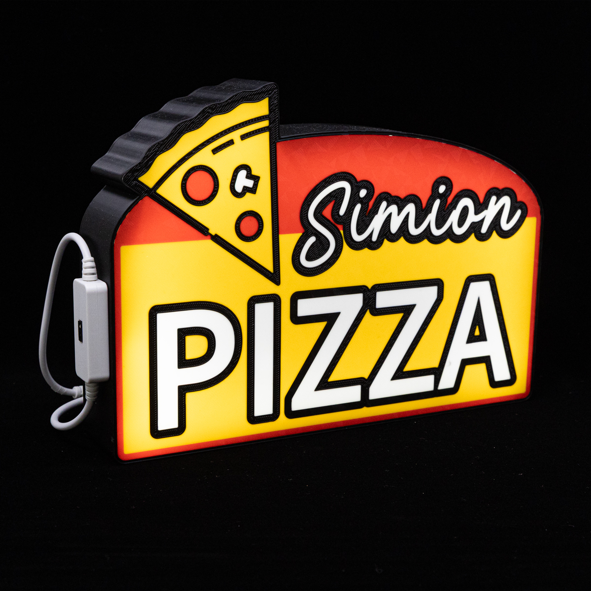 Lampa ambientala personalizata pentru copii, model pizza, LED [2]