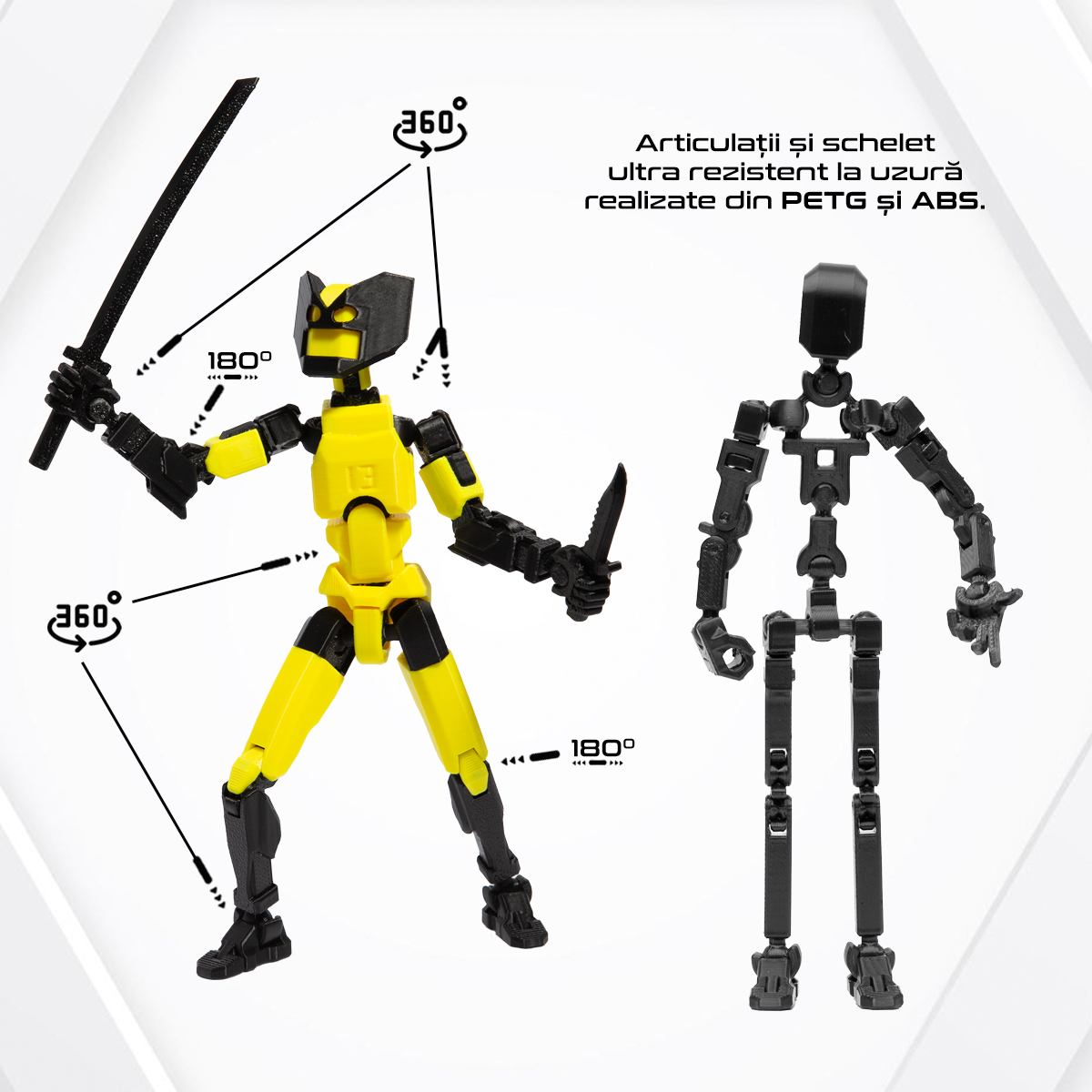 Robot figurina cu articulatii tip Wolverine, 16,5 cm, imprimat 3D, complet asamblata [4]