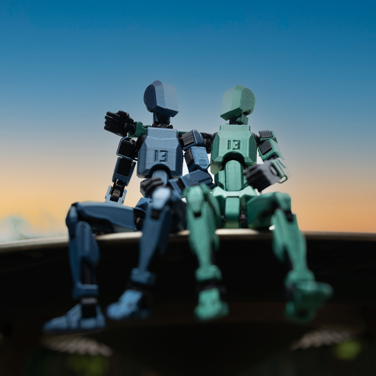 Robot jucarie cu articulatii R13, 16, 5cm, imprimat 3D,  complet asamblat - Onix Verde Metalizat [7]