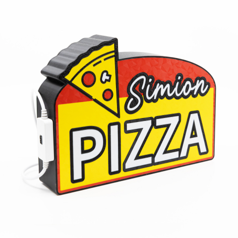 Diverse - Lampa ambientala personalizata pentru copii, model pizza, LED