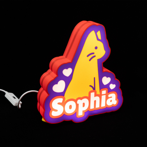 Lampa ambientala personalizata pentru copii, model pisica, LED [1]