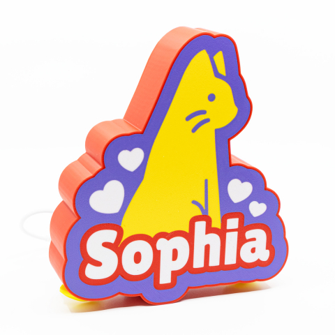 Diverse - Lampa ambientala personalizata pentru copii, model pisica, LED