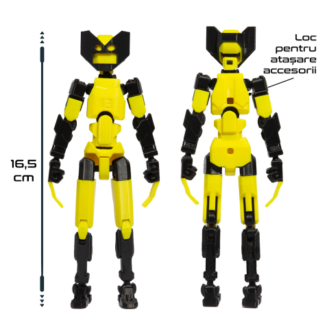 Robot figurina cu articulatii tip Wolverine, 16,5 cm, imprimat 3D, complet asamblata [4]
