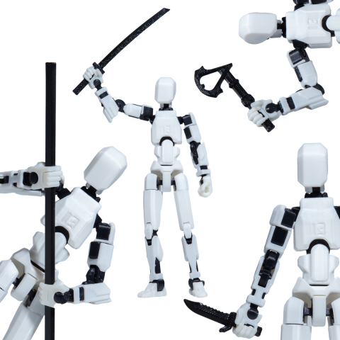 Robot jucarie cu articulatii R13, 16,5cm, imprimat 3D, complet asamblat - alb [4]