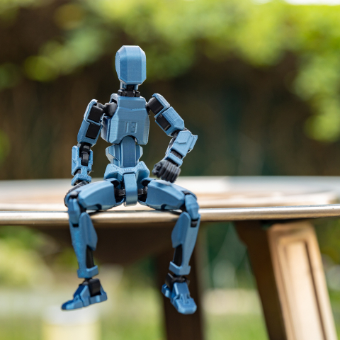 Robot jucarie cu articulatii R13, 16, 5cm, imprimat 3D, complet asamblat -Cobalt Albastru Metalizat [6]