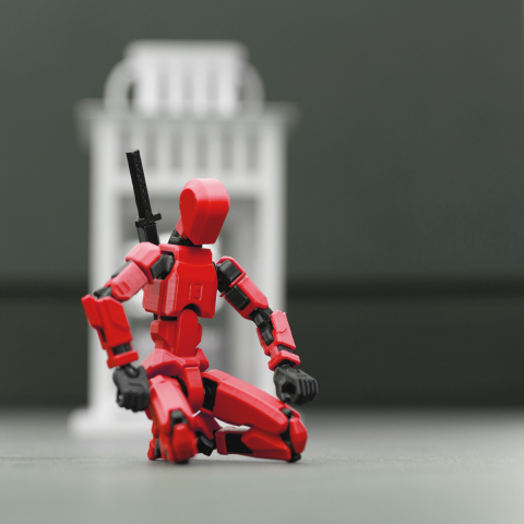 Robot jucarie cu articulatii R13, 16,5cm, imprimat 3D, complet asamblat - roșu [7]