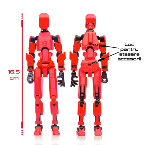 Robot jucarie cu articulatii R13, mediu, 16,5cm, imprimat 3D, complet asamblat - BASIC [3]
