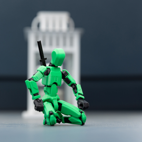 Robot jucarie cu articulatii R13, mediu, 16,5cm, imprimat 3D, complet asamblat- verde [8]