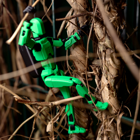 Robot jucarie cu articulatii R13, mediu, 16,5cm, imprimat 3D, complet asamblat- verde [7]