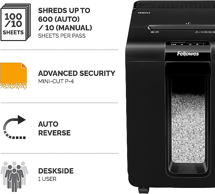 Distrugator Fellowes AutoMax 100M AUTO FEED , negru FW68010 [2]