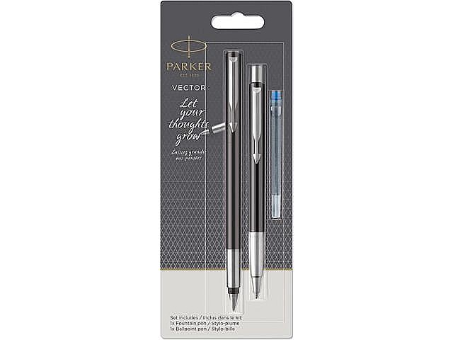 PARKER SET VECTOR STILOU + PIX + REZERVA STILOU, ALBASTRU, PENITA M 160287 [2]